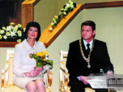 Prezidentas Rolandas Paksas su žmona Laima po priesaikos Seime 2003 m. vasario 26 d.