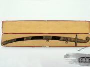 Hungarian sword, 19th cent. Gift to President Antanas Smetona by Lithuanian honorary Consul in Hungary, Vitez Pesty Jossef Leo Müller, during his visit in Kaunas. Kaunas, March 12, 1933