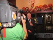 President Valdas Adamkus shares his memories about the 3rd European Basketball Championship. Kaunas, August 30, 2011.