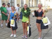 The winners of the run in women's category. Kaunas, July 4, 2012