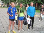 The winners of the run in men's category. Kaunas, July 4, 2012